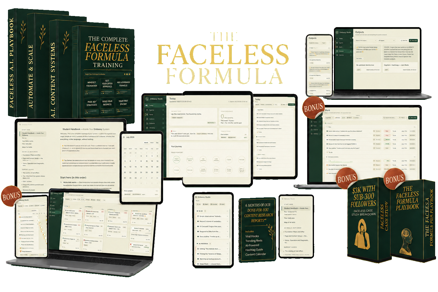 The Faceless Formula, complete bundle: training, playbooks, systems and bonuses