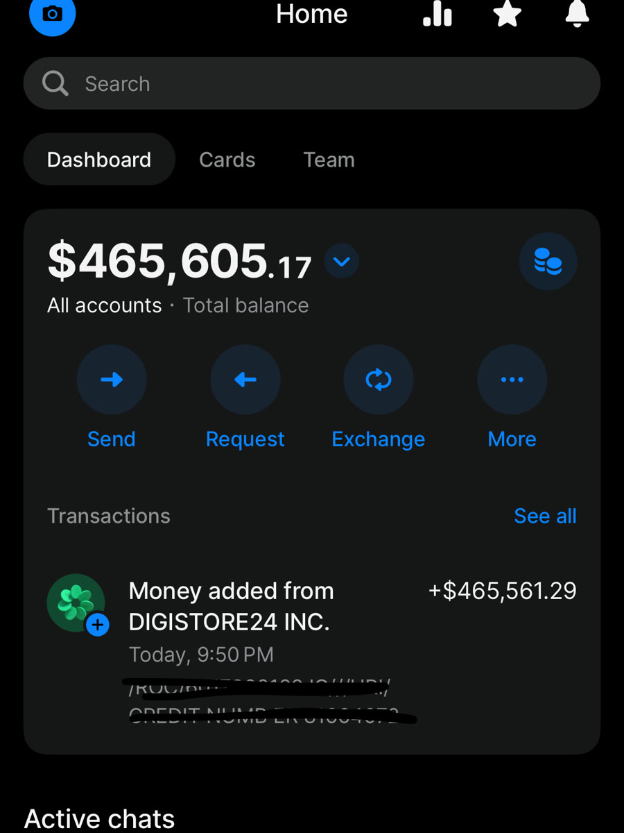 $465,000 account balance from DigiStore24 payouts